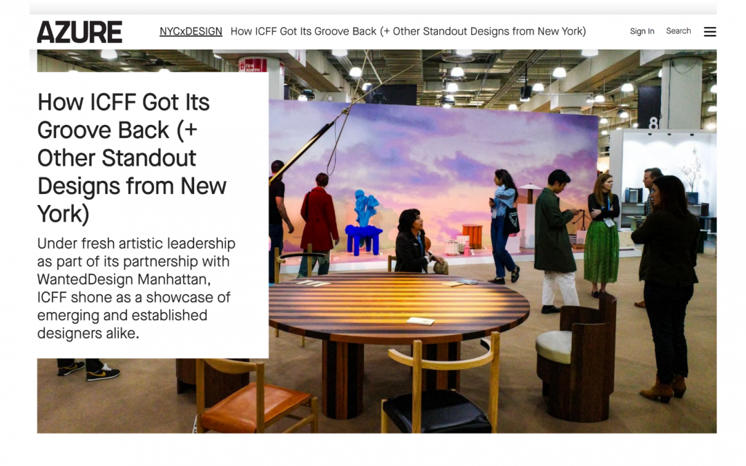 Azure Magazine Covers Juniper at ICFF 2023