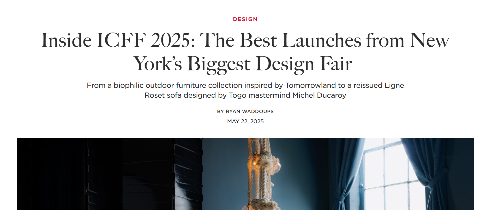 Galerie Magazine: Juniper’s Recharge Lounge Debuts at ICFF 2025