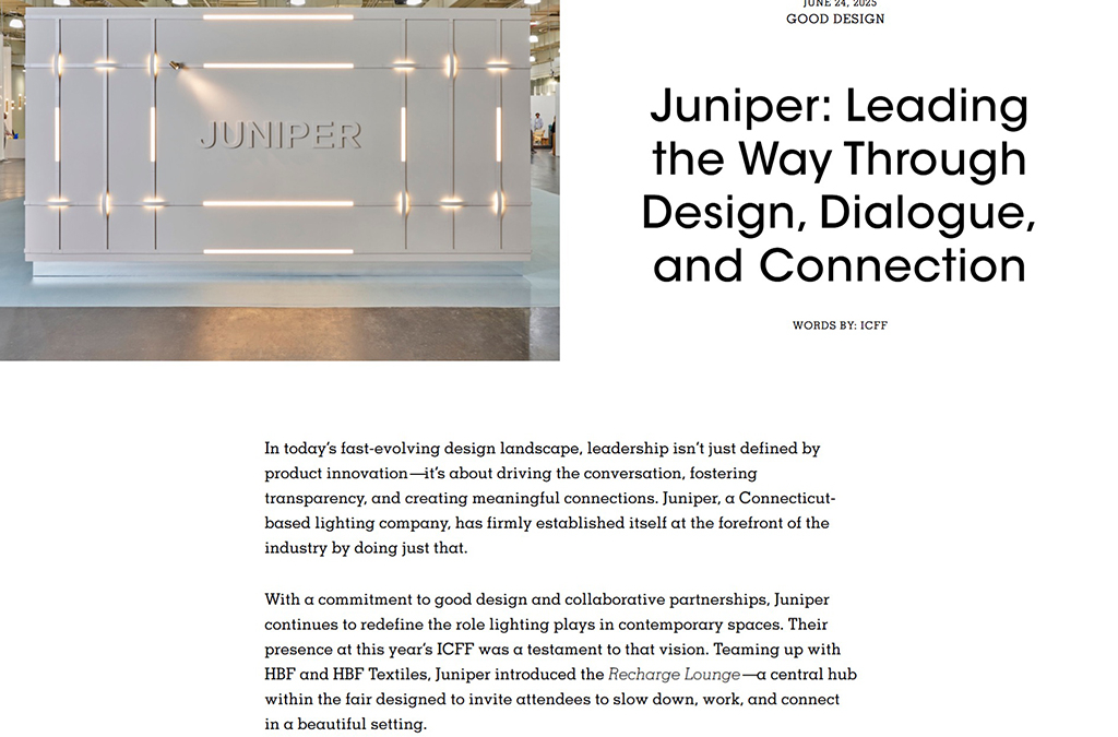 ICFF Features Juniper Recharge Lounge