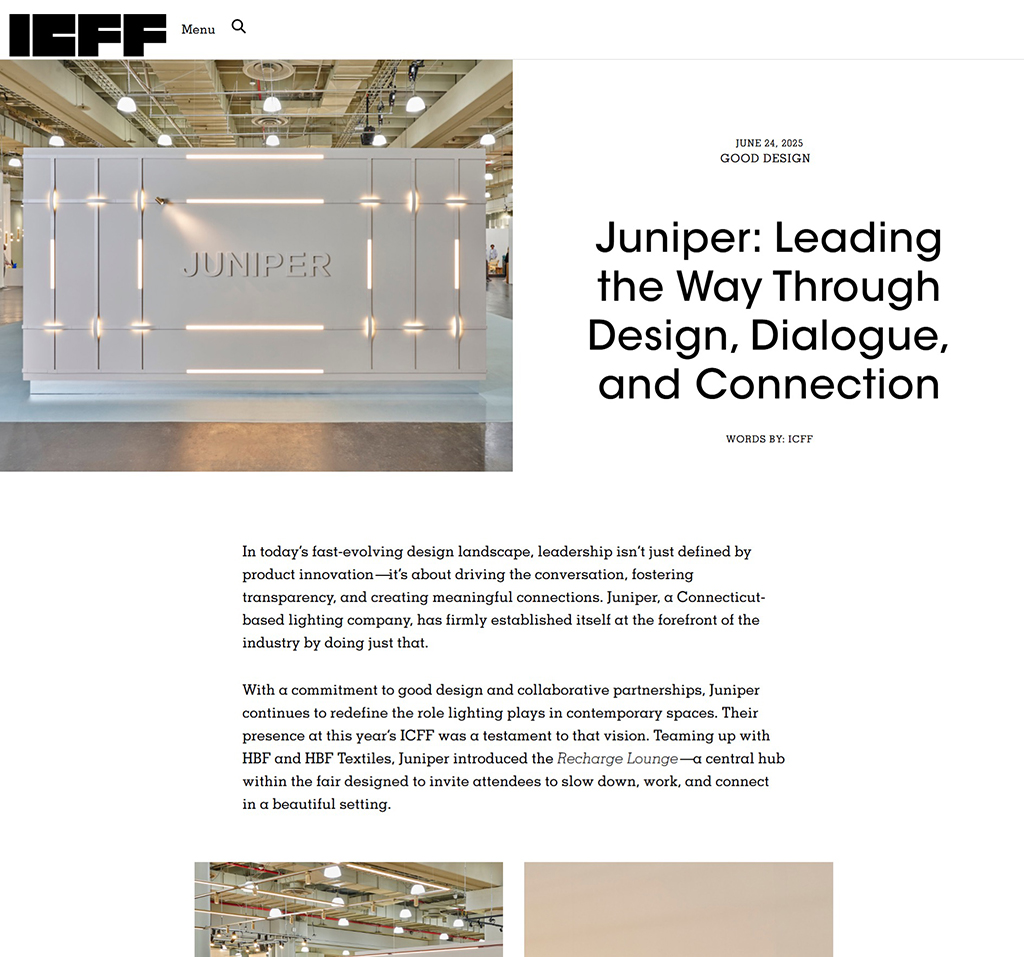 ICFF Features Juniper Recharge Lounge