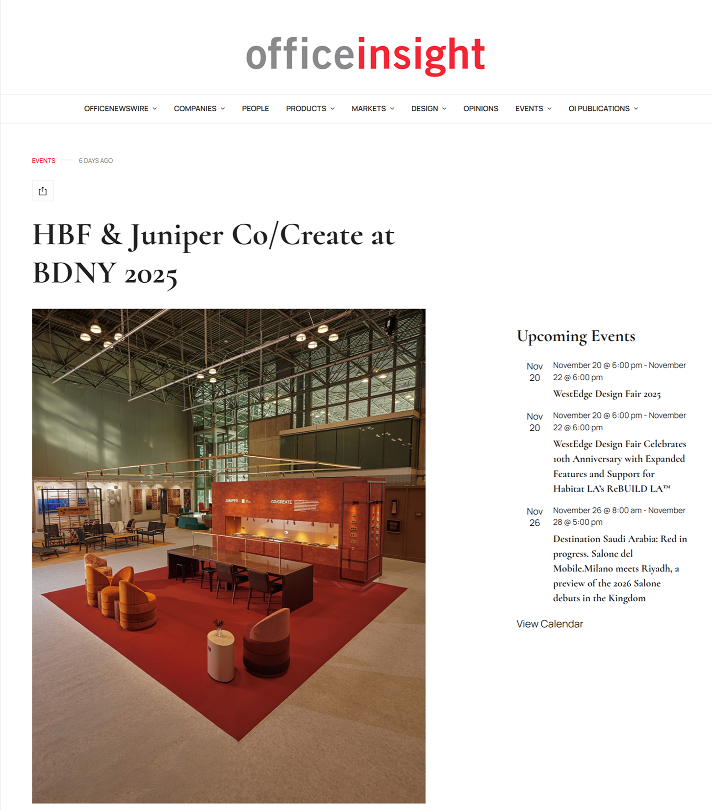 Co/Create Booth Featured in Office Insight at BDNY 2025